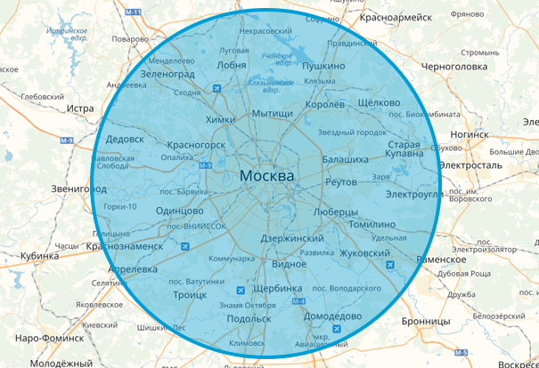 Расположение в Москве